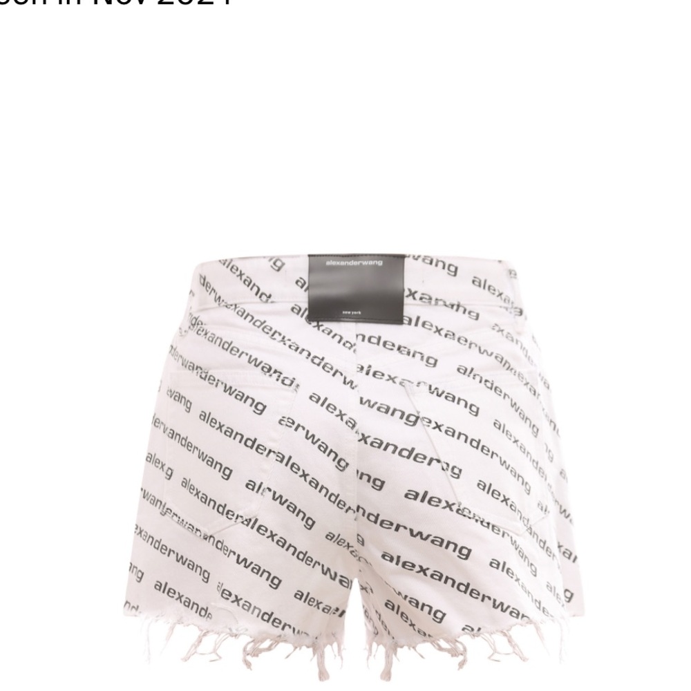Alexander Wang White Logo Print Shorts